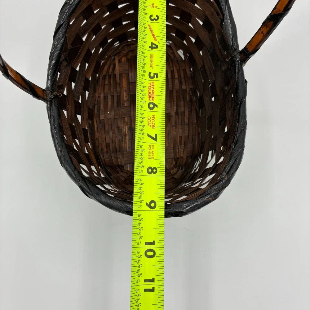 Vintage Woven Splint Basket Halloween Jack-O-Lantern Pumpkins Happy Halloween